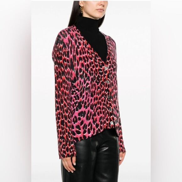 Zadig & Voltaire Mirka Leo print Leopard Cashmere Cardigan Size XS NWT - Picture 16 of 16